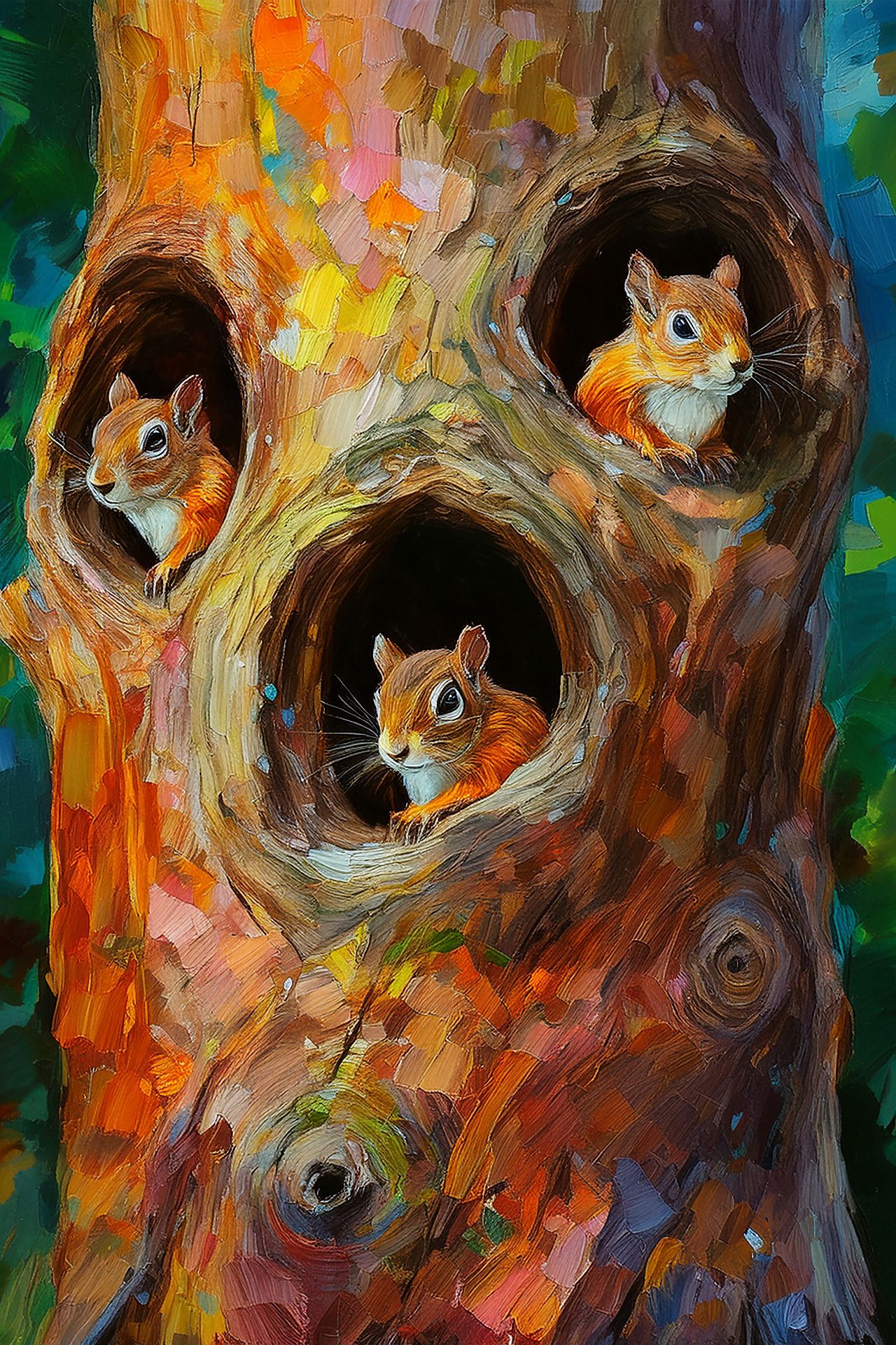 Squirrels In Tree